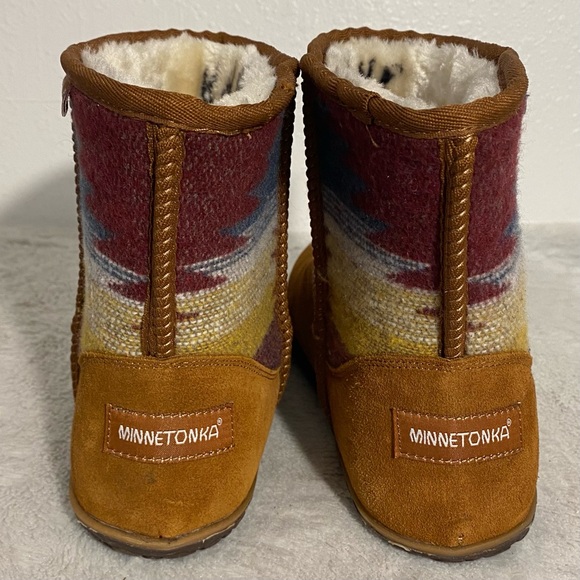 Minnetonka Tali Brown Suede Faux Fur Lined Boots Women’s Size 11M - Picture 5 of 14